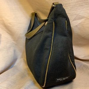 Kate Spade 90s Vintage leather/canvas shoulder bag